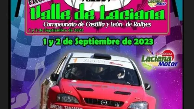 Cartel del Rally Valle de Laciana, donde ha tenido lugar el fatal accidente