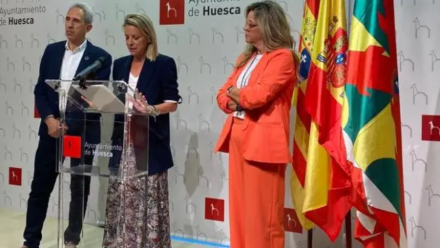 Salvador Cored, Nuria Mur y Susana Lacostena este martes.