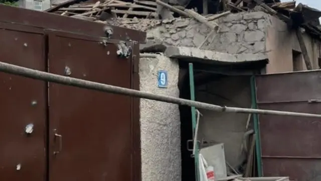 Fotografía de daños a la infraestructura civil del ataque parte de la operación "antiterrorista" que ha llevado a cabo Azerbaiyán este martes, en Nagorno Karabaj