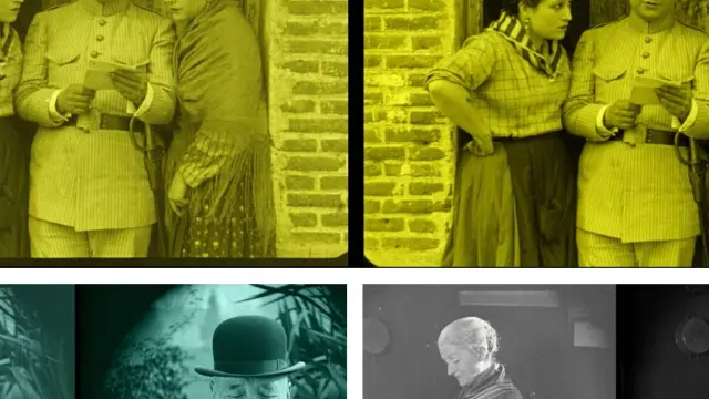 El antes y el después de la restauración digital de la película ‘Gigantes y cabezudos’, de Florián Rey (1925), por Filmoteca Española y Filmoteca de Zaragoza.