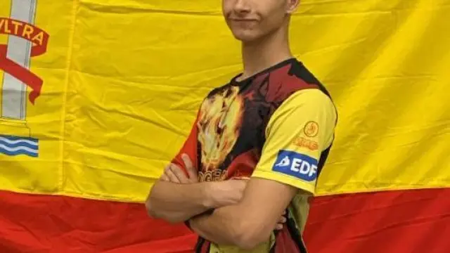 Iñaki Barrado, con los colores de la selección española de dodgeball.