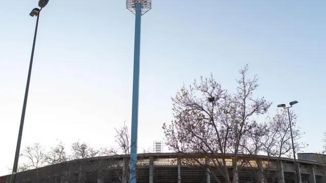 Vista del exterior del campo de fútbol de La Romareda