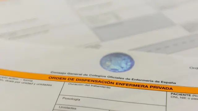 Modelo de la receta enfermera que firmarán lasa sanitaria que trabajen en el ámbito privado en la provincia de Huesca.