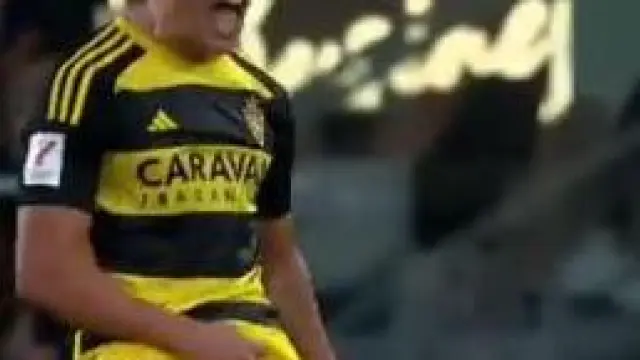 El gesto de Mollejo tras marcar gol en Cartagena que ha sido castigado dos meses después.