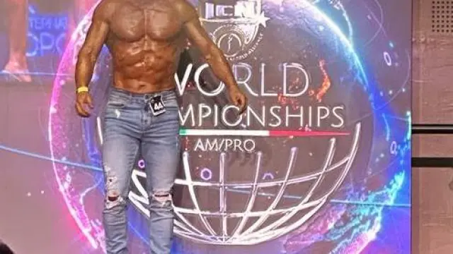 Jesús Morelli, en el campeonato del Mundo de culturismo natural de Italia.