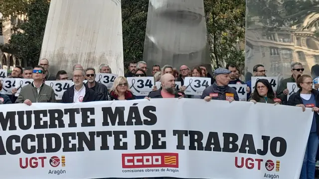 Concentración de los sindicatos hoy ante el Monumento a la Constitución.