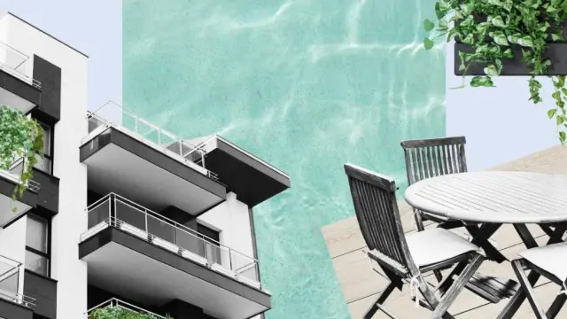 cartela pisos con terraza y piscina