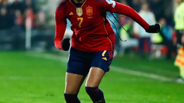 La aragonesa Salma Paralluelo, en el pasado partido de España contra Italia