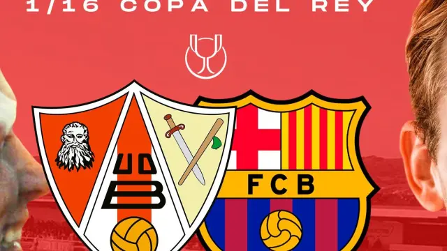 Cartel del partido Barbastro-Barcelona, de Copa del Rey.
