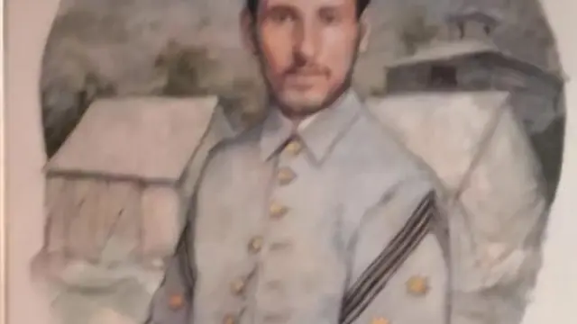 Retrato de Santiago Ramón y Cajal donado a a Ciudadela de Jaca.