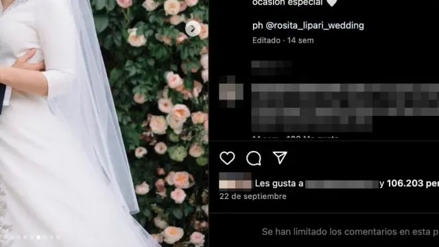 Tamara Falcó e Íñigo Onieva, en una publicación de Instagram el día de su boda.