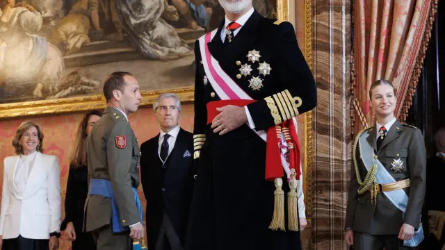 El Rey y la Princesa de Asturias durante la celebración de la Pascua Militar.