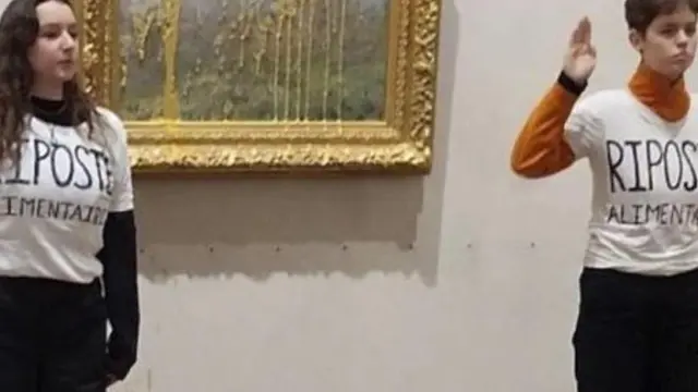 Activistas lanzan sopa contra un cuadro de Monet en un museo de Lyon
