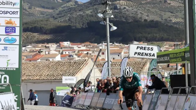El ciclista jaqués Pablo Castrillo, en la prueba andaluza.