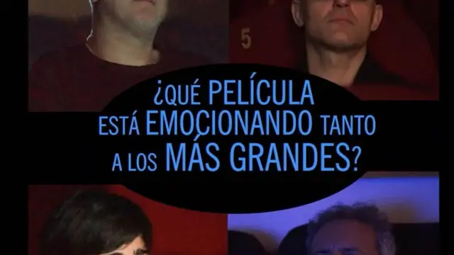 Kase.O, Pedro Alonso, Alba Flores y Caros Tarque viendo la película 'La estrella azul'