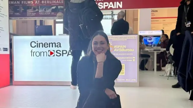 Anna Saura, este lunes en el ‘stand’ de España en la Berlinale.