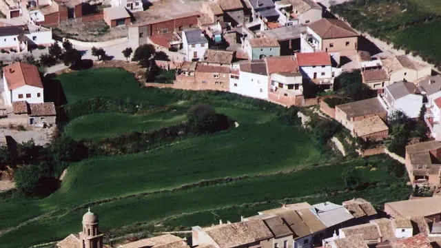 Vista aérea de la localidad de Castillonroy.