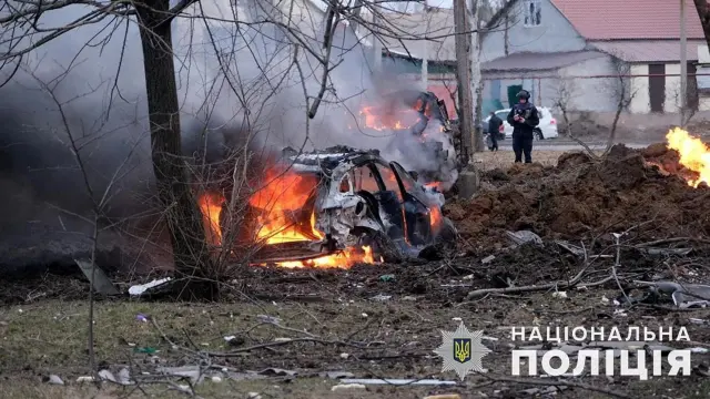 Daños causados por un bombardeo ruso en una ciudad ucraniana.