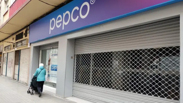 Nueva tienda de Pepco en Zaragoza, todavía en obras.