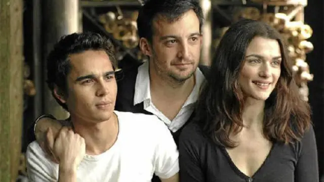 Alejandro Amenábar con Max Minghella y Rachel Weisz, protagonistas de su nuevo filme