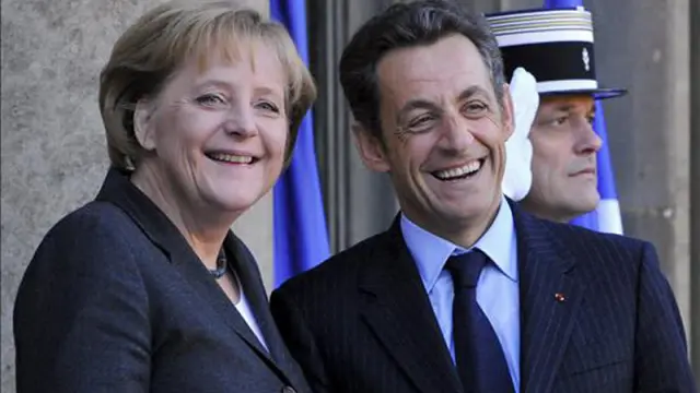 La canciller alemana junto al presidente francés.
