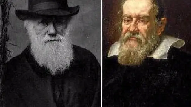Darwin (izda.) y Galileo