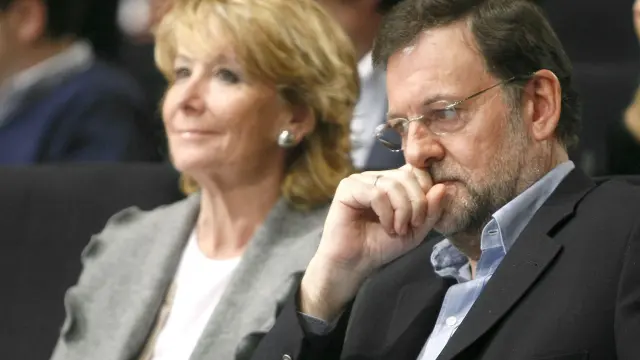 Mariano Rajoy junto a Esperanza Aguirre