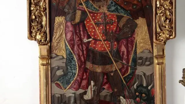 Retablos de San Miguel arcángel y San Gregorio Magno que ha adquirido el Gobierno aragonés.