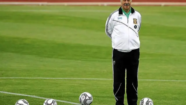 Vicente del Bosque, ayer en la Ciudad del Fútbol de Las Rozas.