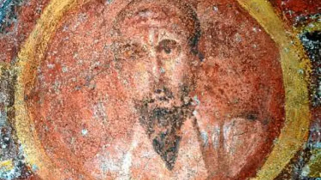 El fresco de San Pablo hallado en las catacumbas de Santa Tecla.