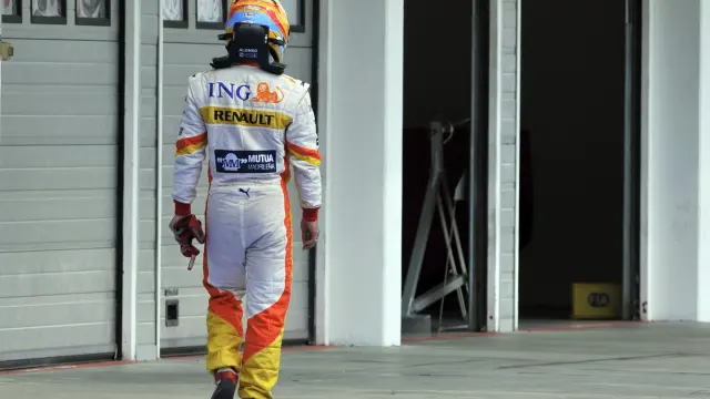 Fernando Alonso, tras su abandono en el Gran Premio de Hungría