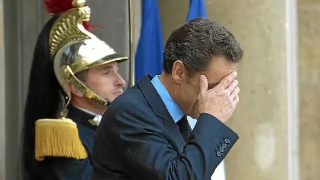 Nicolas Sarkozy, ayer, en el palacio del Elíseo en París
