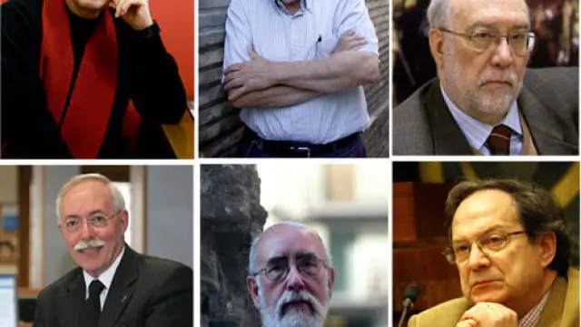 Agustín Sánchez Vidal, Gonzalo Borrás, Eloy Fernández Clemente, Guillermo Fatás, José Antonio Armillas, Juan Carlos Mainer