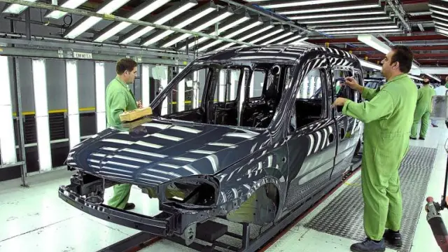 Cadena de montaje del primer Opel Combo en Figueruelas