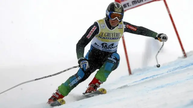 La aragonesa Leyre Morlans, durante una prueba de la Copa del Mundo de esquí.