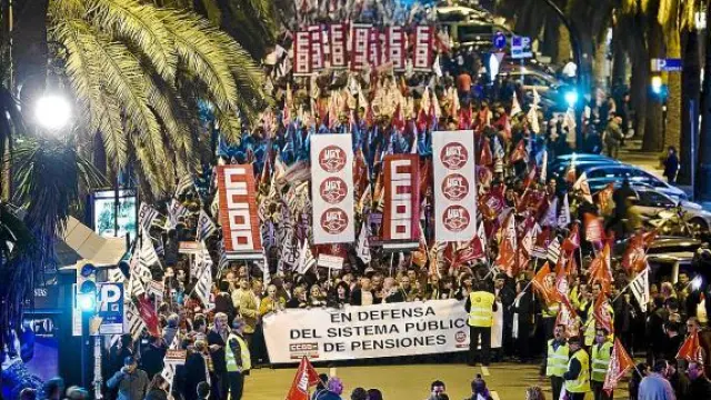 Los sindicatos se manifestaron ayer en Andalucía. En la foto, la protesta de Málaga