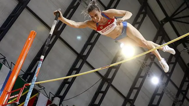 La atleta rusa Yelena Isinbayeva, durante su reciente participación en el Mundial de Doha.