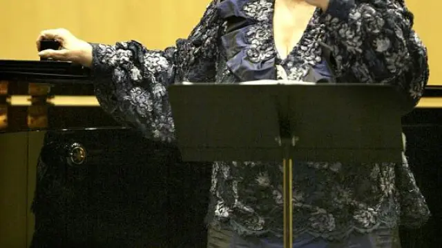 La soprano Montserrat Caballé, durante uno de sus recitales.