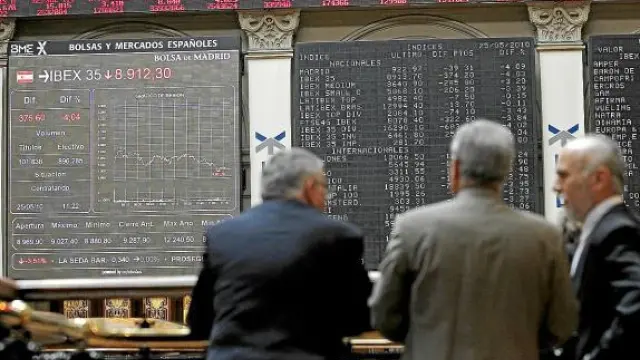 Imagen de la Bolsa esta semana que ha estado marcada por la inestabilidad de los mercados.