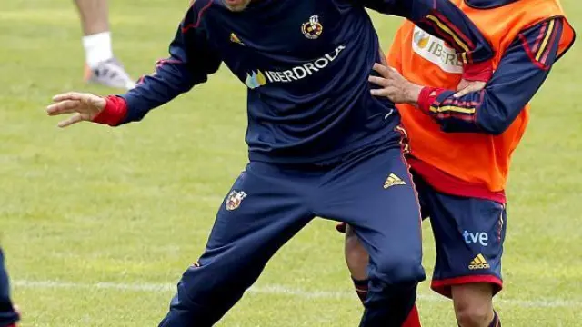 Xavi Hernández, durante una sesión en entrenamiento.