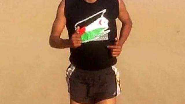 Salah Amaidan, durante un entrenamiento.