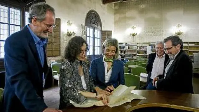 Laliena, Iranzo, F. Fortún, Sesma y Vázquez, tras la presentación