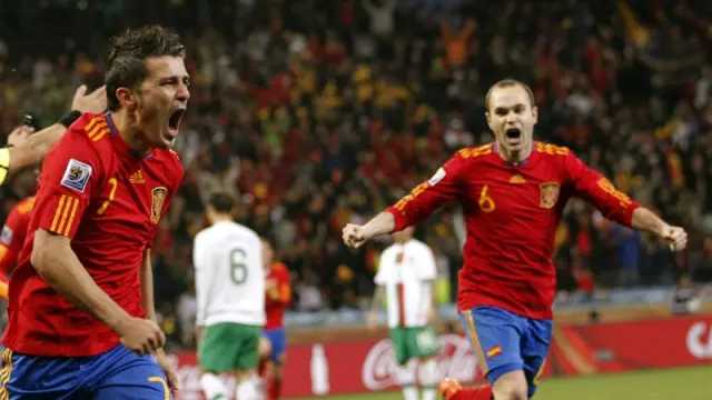 La roja, celebrando un gol contra Portugal en el pasado Mundial