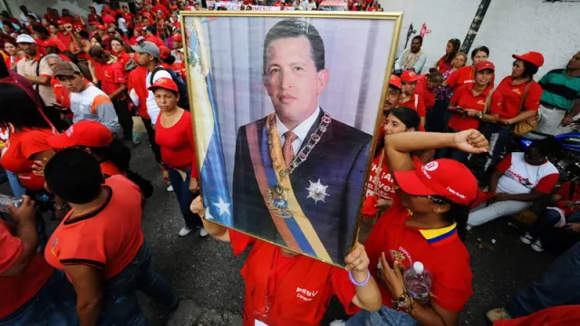 SImpatizantes chavistas en un acto de apoyo al presidente venezolano