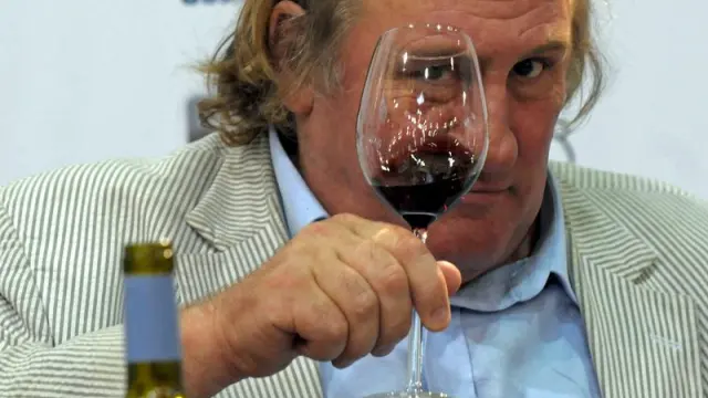 Depardieu, durante un acto promocional de vino