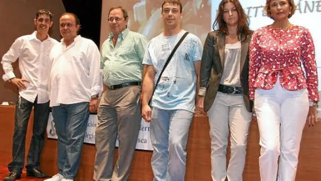 Los ponentes Sergio Azagra, Rafael Abadía, Lorenzo Morales, Diego Ayuso, Ana Acín y Carmen Urzola.