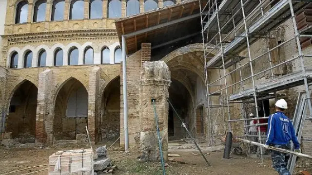 Estado que presentan las obras en los claustros de la colegiata bilbilitana del Santo Sepulcro.