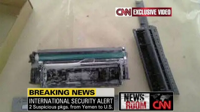 La CNN mostró los explosivos ocultos en cartuchos de tóner para impresoras