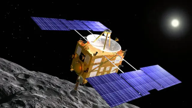 Rrecreación del asteroide 'Itokawa' y la nave 'Hayabusa'