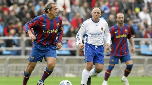 Víctor Muñoz y Pérez Aguerri, en el partido del pasado año. Hoy volverán a jugar en La Romareda.